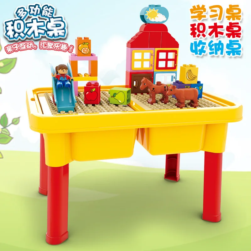 

Multi-functional Building Blocks Table CHILDREN'S Toy Educational ENLIGHTEN Large Particles Inserted Building Blocks