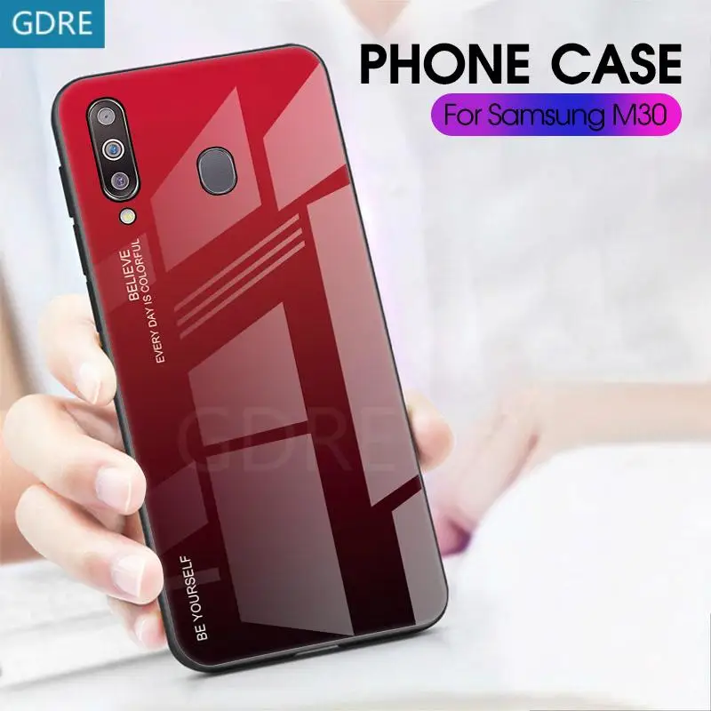 Gradient Fashion Tempered Glass for Samsung A70S A50 A40 A60 A20E A30 Cover M30 M20 M10 Coque Galaxy S10 Plus/E S9 S8 Plus Capa |