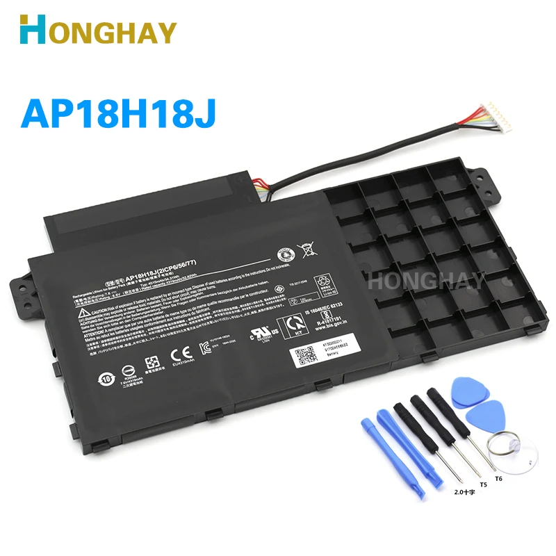 

HONGHAY AP18H18J Аккумулятор для ноутбука Acer TraveIMate P215 2ICP6/56/77 TMP215-51G N18P5 N18PS 7,6 V 34.31Wh 4515mAh