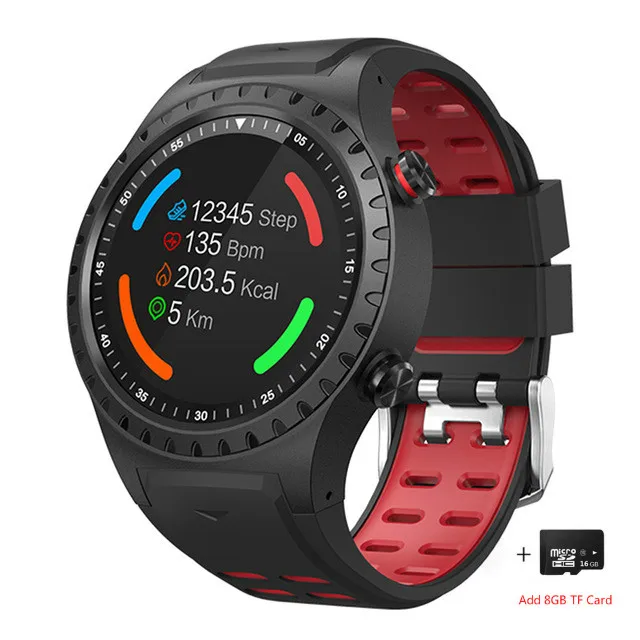 red 8gb Полный Круглый экран 1,3 дюймов M1 Смарт-часы gps спортивные умные часы телефон для мужчин компас барометр дисплей погоды Bluetooth часы женские - Цвет: red 8gb