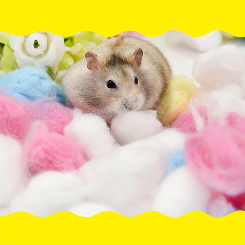 100Pcs/Bag Colorful Cotton Ball Cage House Filler Supply For Hamster Rat Mouse Winter Cute Supplies Keep Small Animals Warm