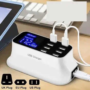 

Multi-port USB Fast Charger LCD Display Power Adapter Wall Desktop Rapid USB Charging Hub For Travel Office Home