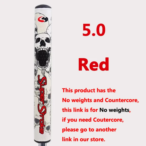 Новинка, рукоятки для клюшек Super Stro* SKULL Slim 5,0, рукоятки для клюшек для гольфа, 4 цвета - Цвет: 5.0No weights red