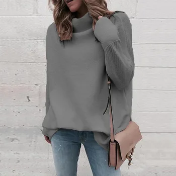 

New Casual Long Sleeve Loose Sweater Women Knitted Sweaters Pullover 2019 Autumn Winter Jumper Fashion Turtleneck Sweater Female