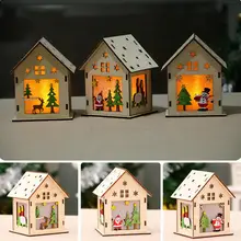 Рождественский Санта-Клаус Снеговик светодиодный светильник деревянный дом орнамент Настольный Декор рождественские украшения для подарков для дома Рождественский подарок
