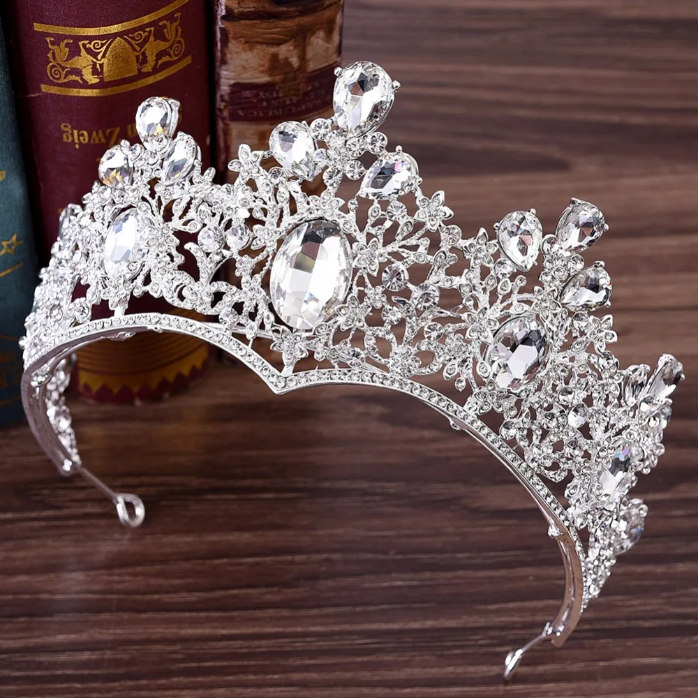 

Crystal Bridal Tiaras Wedding Crown Vintage Gold Rhinestone Pageant Crowns Baroque Wedding Hair Accessories Bride Crown Diadem