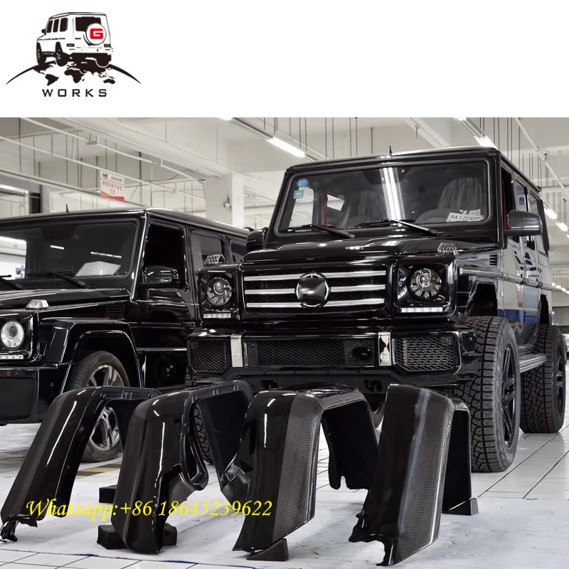 W463 G500 4X4 Carbon fiber wide fenders for g wagon fender flares G63 G65 dry carbon g class