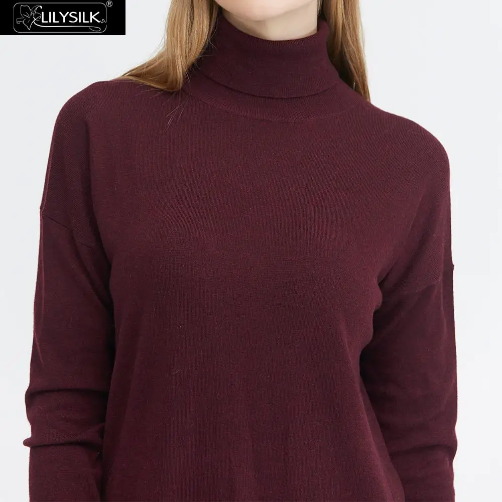Lilysilk Sweater Silky Turtleneck Warm 