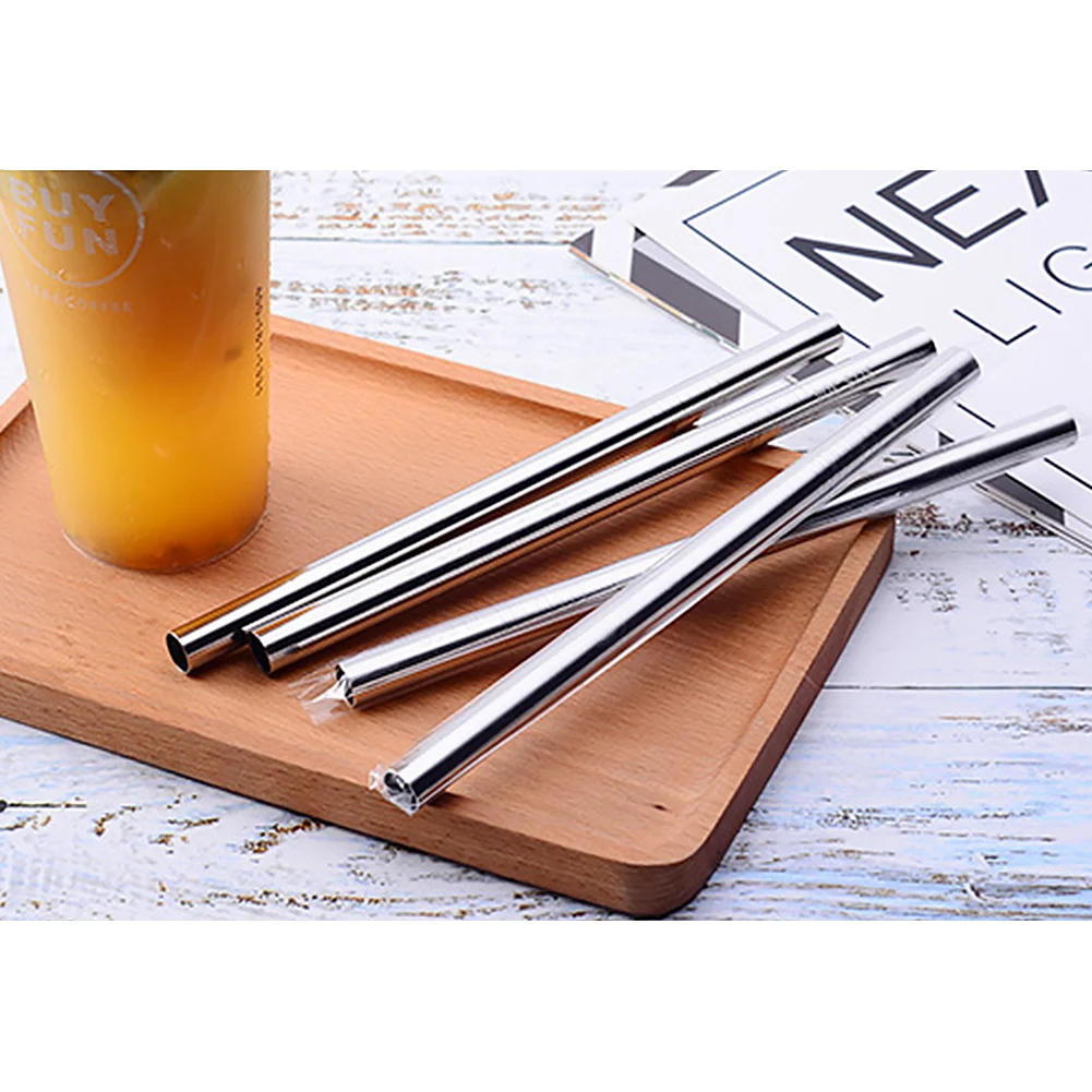 Cleaner Reusable Smoothies Wedding Decoration Drinking Straight Straw Extra Wide Eco-friendly Fruit Juice Birthday 2pcs Straw