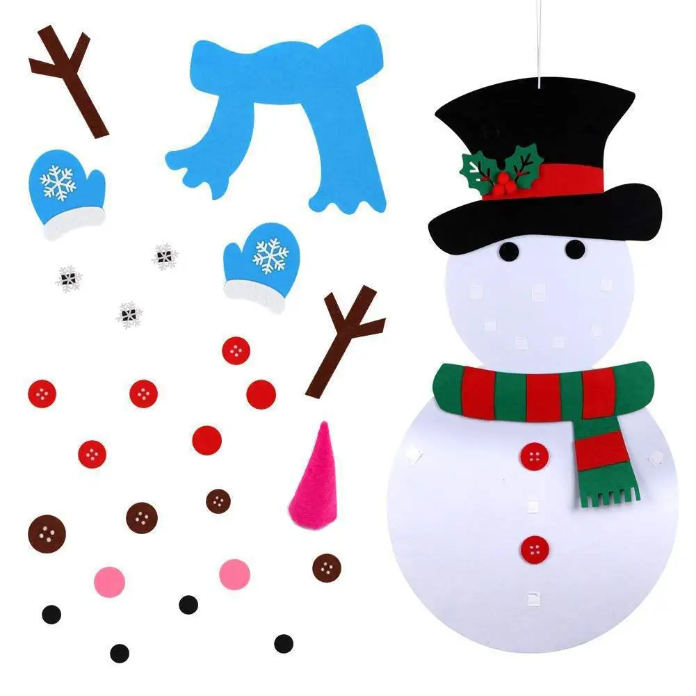 

Felt Christmas Snowman Decoration Kids Puzzle Diy Toy