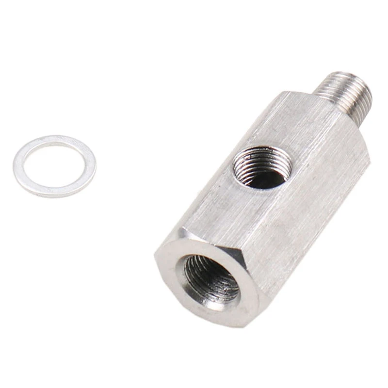 Stainless Steel Turbocharger Connector 1/8Inch BSPT Oil Pressure Sensor Tee to NPT Adapter Turbo Supply Feed Line Meter |