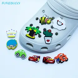 PVC Cute Crown Bee White Clouds Shoe Charm Buckle Decoration Accessories Kid Girl Boys Sandals Slipper Christmas Gift