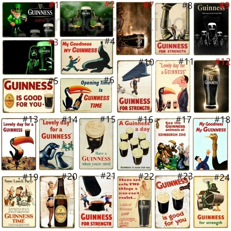 Металлический постер картина Guinness для прочности ретро реклама пива