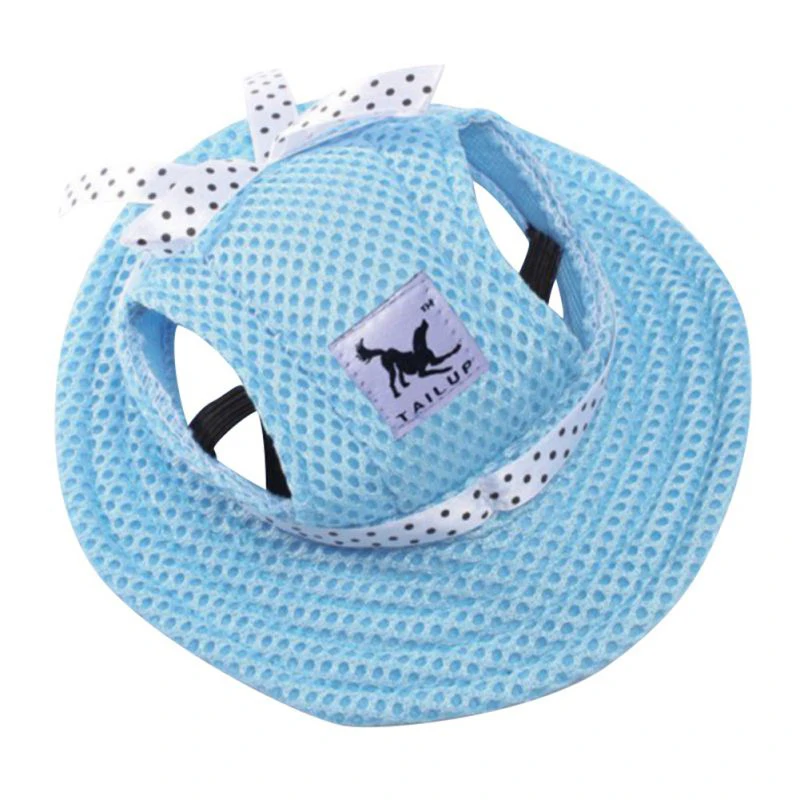 Синий Small Pet Dog Hat Outdoor Baseball Cap With Ear Holes Canvas Casquette chien For Dog Accessories Hiking Pet Products - Цвет: Синий