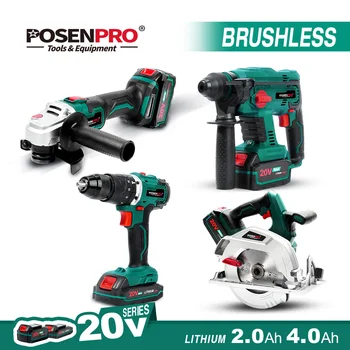 POSENPRO 20V Brushless Cordless Drill