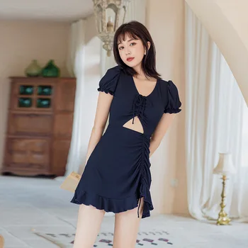 

Swimwear For Women Swimsuit Woman 2019 One-Piece Full 1 Piece Korean Ins Style Push Up Hot Showing Short Long Sleeve Swimsuits
