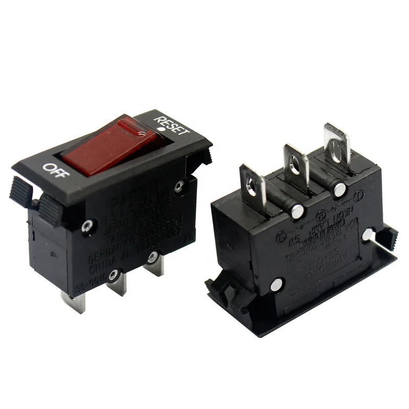 Aproximação Ss001 Interruptor de Balancim Vermelho Iluminado Interruptor de Circuito Protetor de Sobrecarga Térmica com Luz Peças