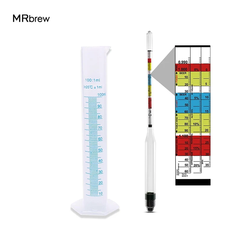 Hydrometer Tester & 100ml Measuring Bottle,Triple Scale Hydrometer For