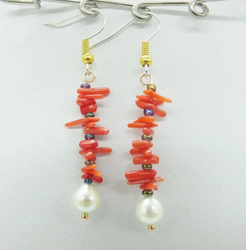 Craftsman Handmade Coral Earrings