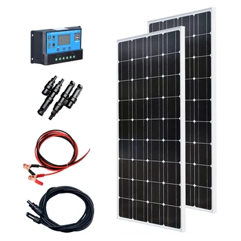 

XINPUGUANG 200w solar panel kit system 2 pcs 100 watt 18v Glass solar plate modul mit pv stecker für dach auto caravan home