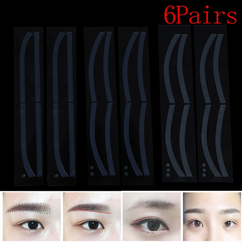 6Pairs/set Eyebrow Sticker Grooming Kit Beauty Makeup Tools Eyebrow Drawing Shaper Template