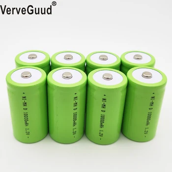 

1-8PCS original 1.2V Ni-Mh rechargeable battery LR20 R20 D Size NIMH NI MH cell for gas cooker oven burner LED torch and clock