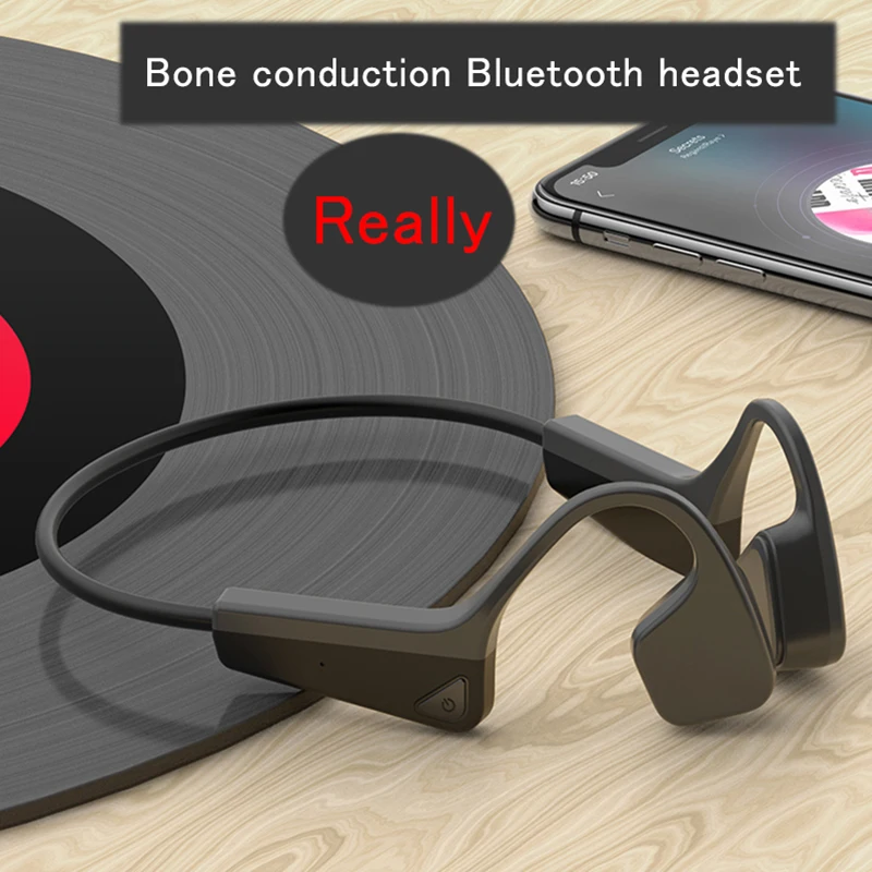 Bluetooth 5.0 Bone Conduction Headphones wireless Sports Earphone IP56 Headset Stereo Hands-free with microphone For Running