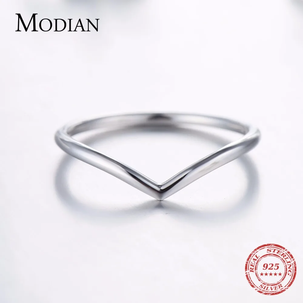 Modian 3 Style 925 Sterling Silver Stackable Ring Clear CZ Jewelry For Women Couple Gift