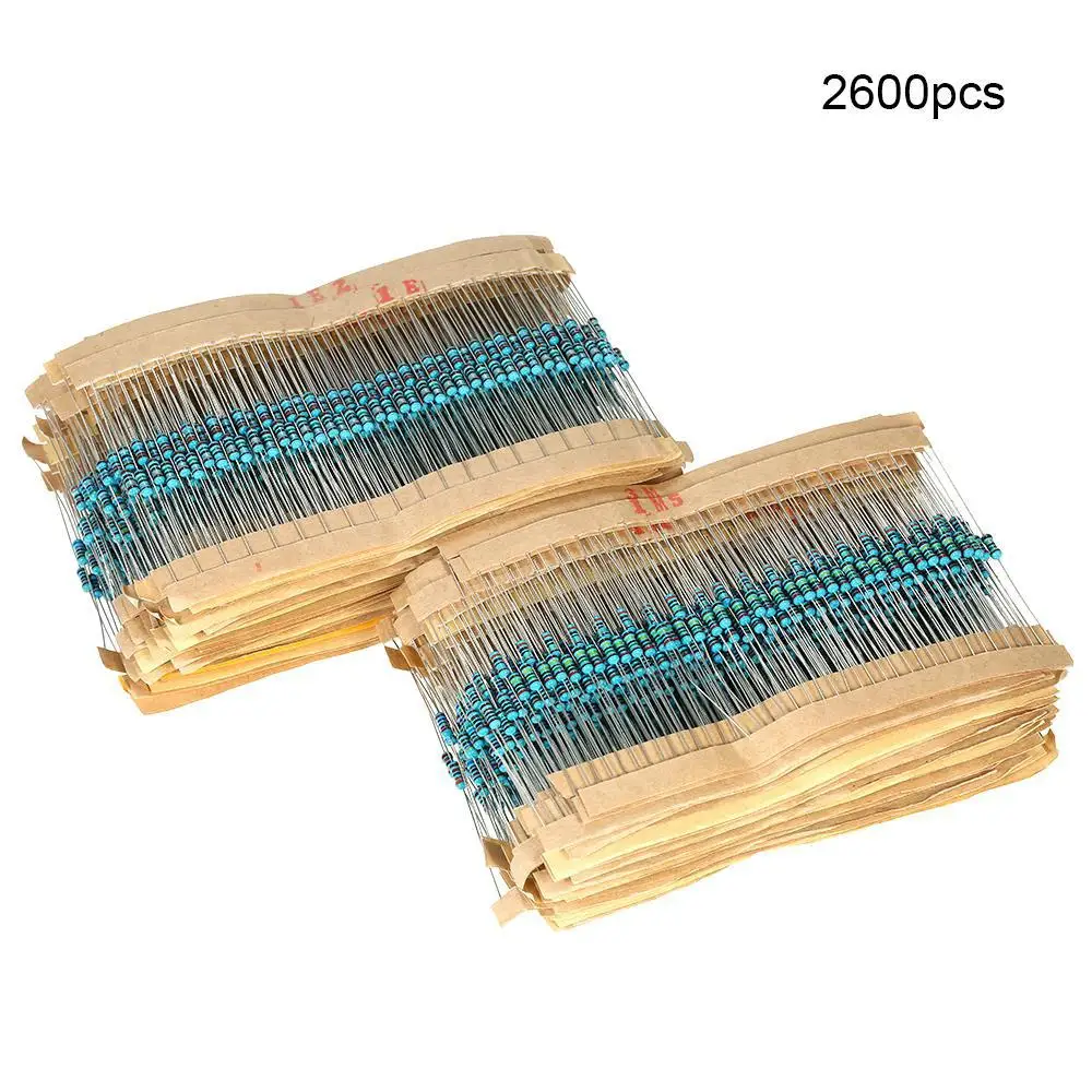 2600 шт. 130 значений 1/4 Вт 0,25 1ohm 3M резистор резисторы комплект Ассортимент Комплект