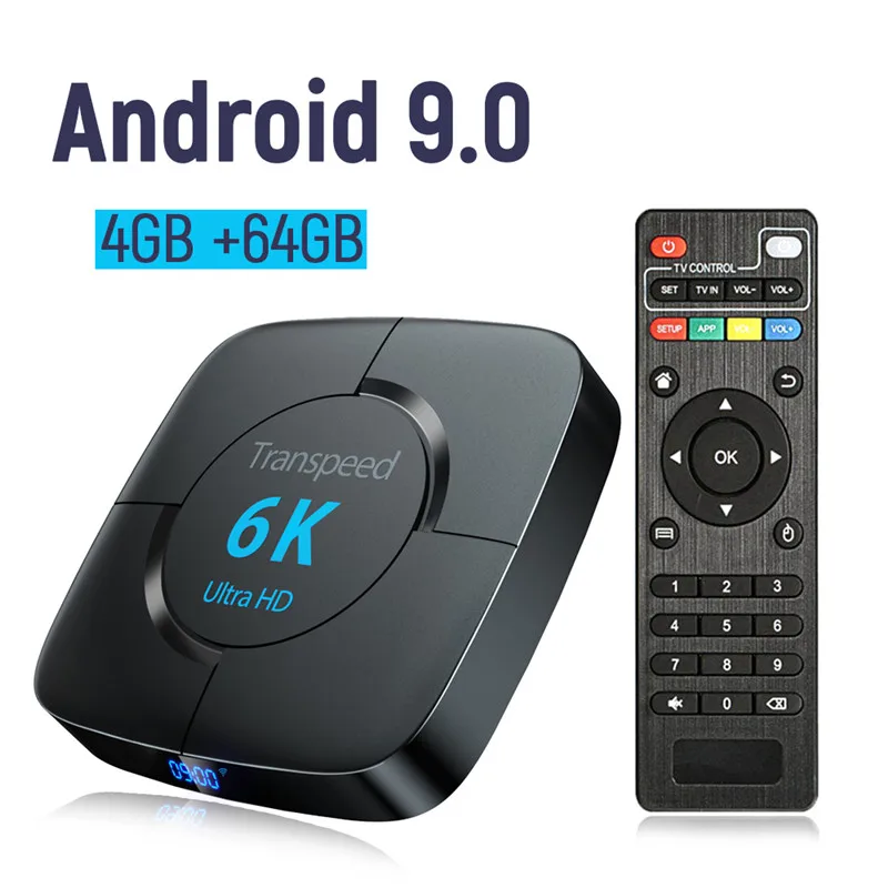64G Normal Remot Transpeed Android 9,0 телевизионная коробка с Bluetooth Google голосовой помощник Youtube 6K 3D Wifi 2,4G& 5,8G 4GB ram 64G Play Store Top Box - Цвет: 64G Normal Remot