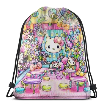 

New Hot Harajuku Kawaii Fashion Cartoon Student School High Quality Backpack Man Woman Girls Drawstring bag