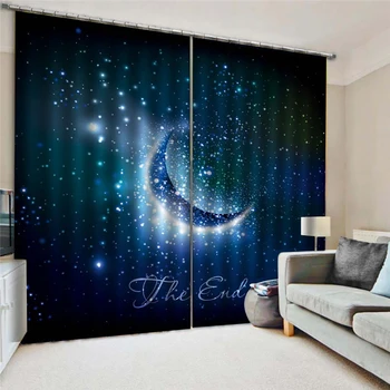 

Lychee Moon Printed Window Blackout Curtains Starry Sky Shade Curtains for Living Room Bedroom Window Curtain Drape