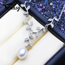 FENASY, ожерелье из натурального жемчуга для женщин, ювелирные изделия из жемчуга на заказ, Свадебный кулон с цепочкой, кубический цирконий, колье, ожерелье