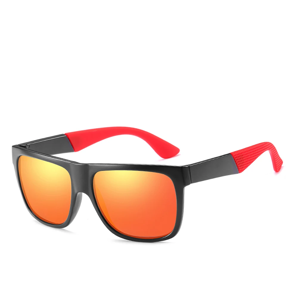 black red ELITERA, мужские классические квадратные солнцезащитные очки, оправа, поляризационные солнцезащитные очки для мужчин, для вождения, защита от уф400 лучей - Цвет линз: black red