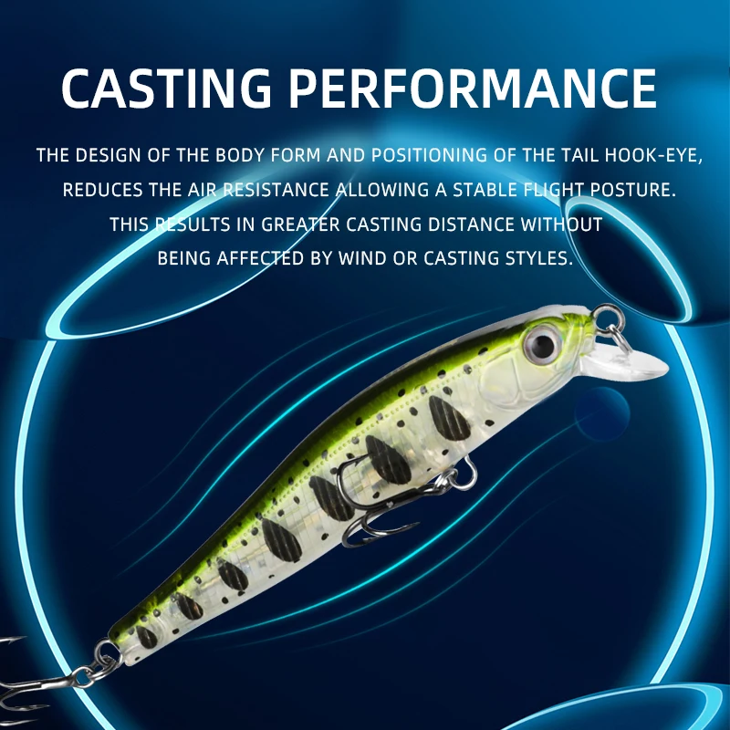 Fishing Lure Minnow 70mm 5.2g Artificial Bait Tackle Magent Weight