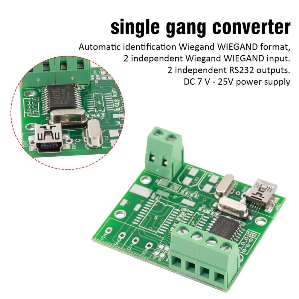 Управление доступом конвертер Wiegand в USB автоматически различает формат wiegand преобразование в интерфейс USB