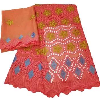 

Embroidered diamond-shaped pattern with stone 100% Cotton Dress Fabric YCS59,great quality fast delivery Swiss Voile Lace Fabric