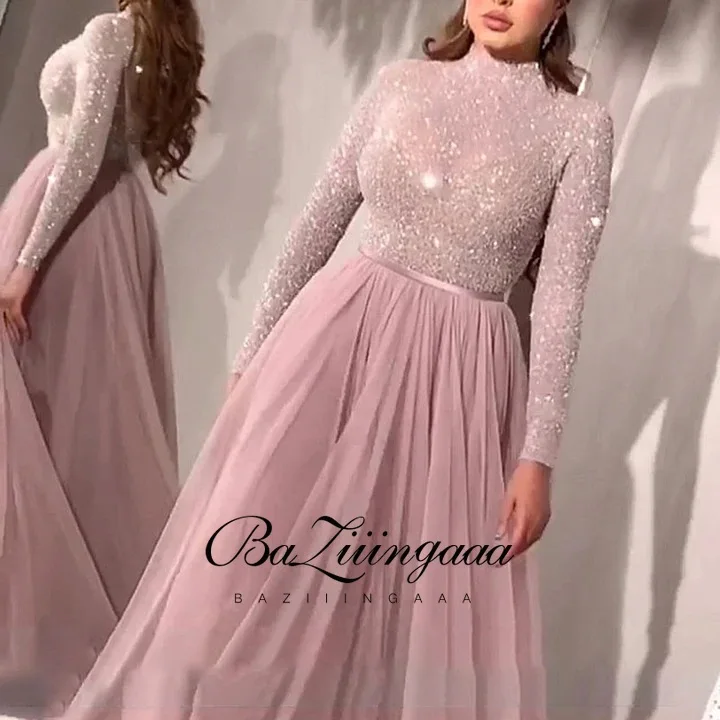 Платье женское вечернее с блестками BAZIIINGAAA длинное для выпускного вечера 2021 |