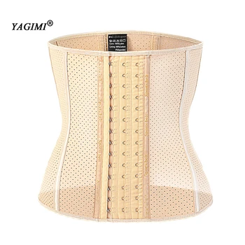 

YAGIMI Women High Waist Trainer Body Shaper Latex 9 Steel Boned Cincher Slimming Neoprene Bodysuit Shapewear Weight Loss