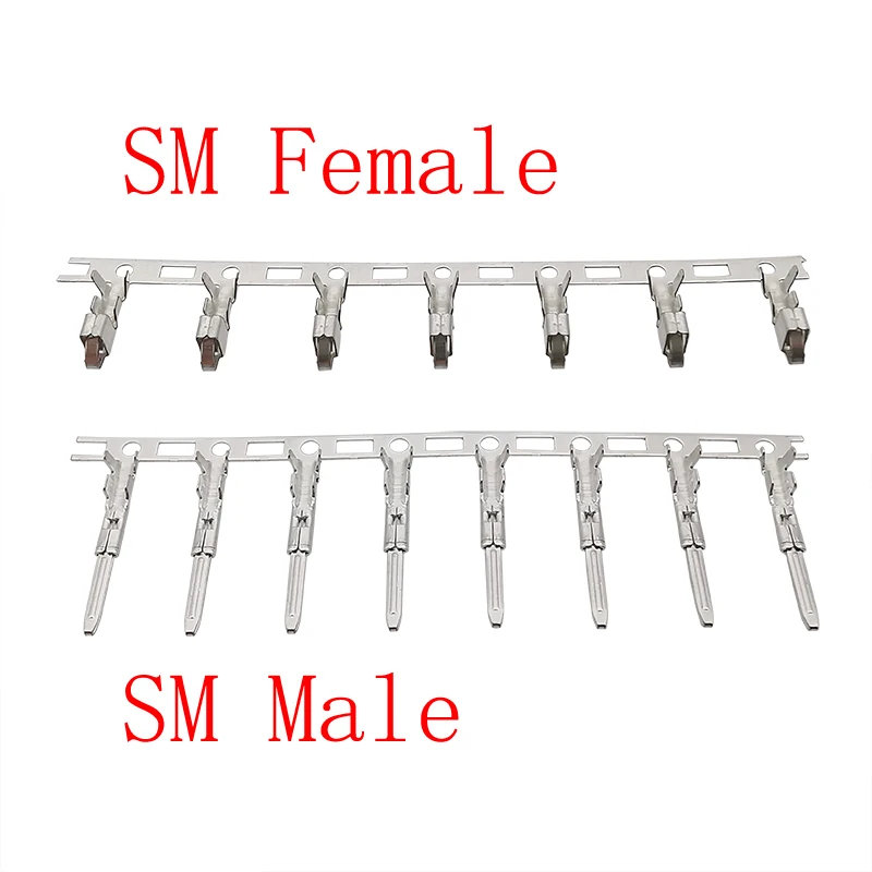 

100Pcs/lot Metal Pin JST SM 2.54mm Male & Female Plug Housing Contact Pin Terminals Plug Connector Wire Cable Housing Crimp Pins