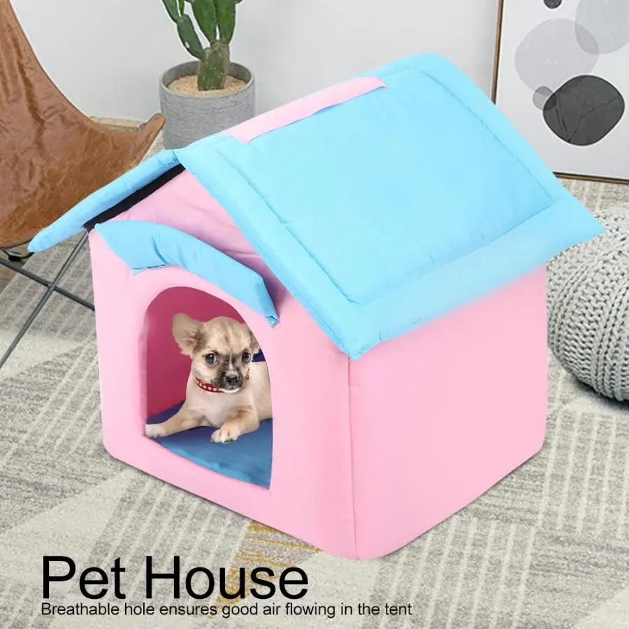 

Portable Foldable Breathable Pet Tent House Sleeping Bed for Small Medium Size Dog Cat Winter Warm Cushion Basket Animal Bed