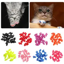 

Silicone Soft Cat Nail Caps Scratch prevent Pets Paw Claw Cat Colorful Nail Cover Pet Nail Cover with free Glue and Applictor