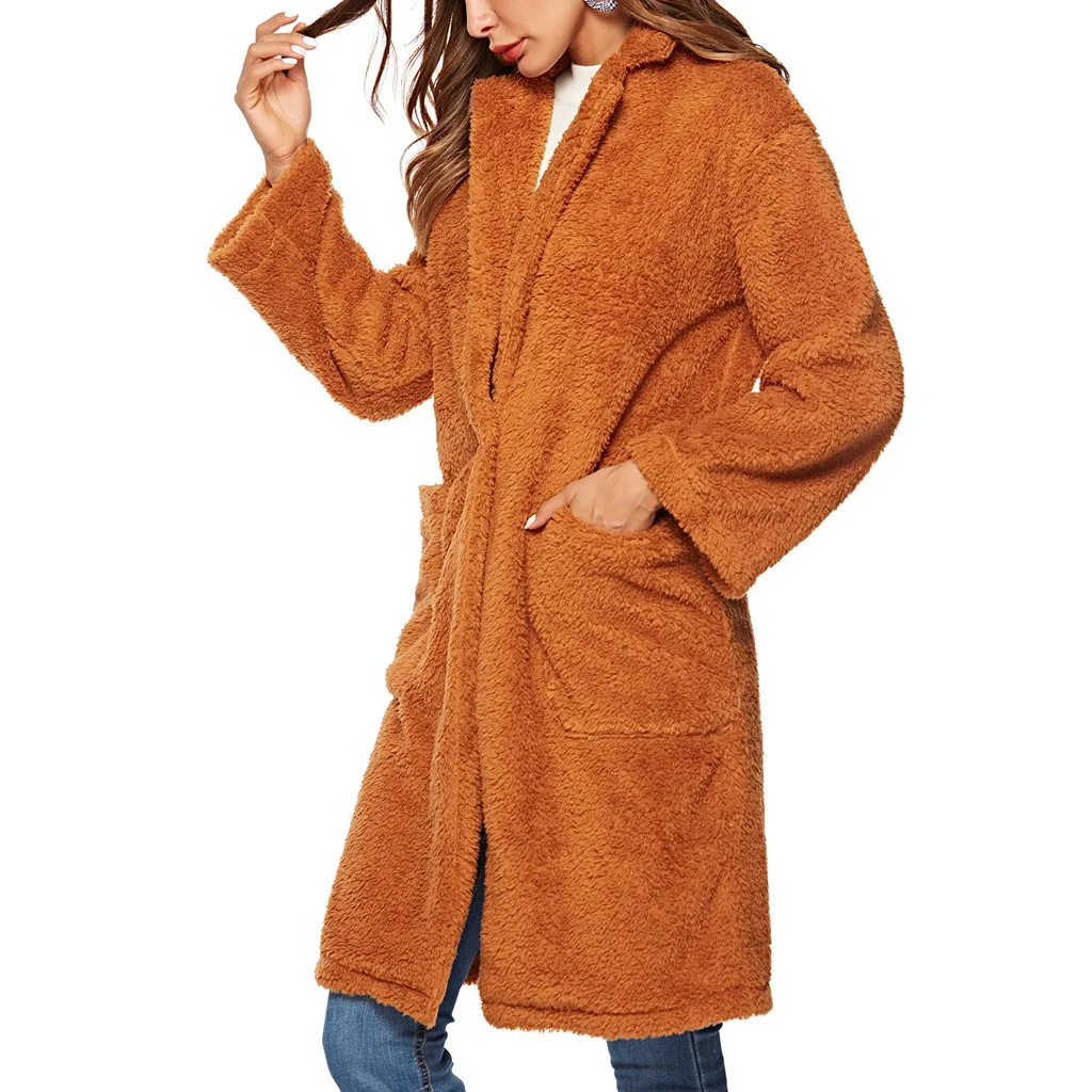 Плюшевое пальто, женская пушистая куртка, осенняя плюшевая Толстая Повседневная куртка на молнии, большие размеры, зимнее пальто из искусственного меха ягненка, Женское пальто# y4