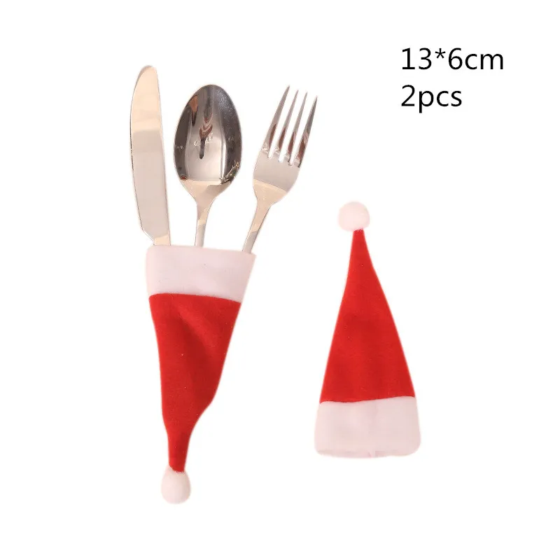 E1 Новейшие рождественские держатели для столовых приборов, держатели для серебра, Санта вилка, кармашки для ножей, ужин, рождественские украшения для дома Deco Noel - Цвет: E1