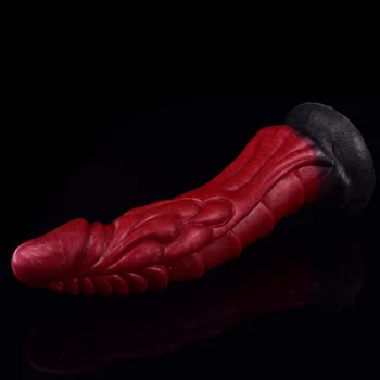 NNSX Curve Scales Dragon Dildo with Suction Cup for Women Masturbate Anus Stimulate Red Beef Fantasy Cock Animal Penis Sex Shop 4