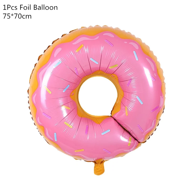 1Pcs Donut Balloon Пончик вечерние декоративные шары счастливый плакат "с днем рождения" детский душ ребенок 1-й декор для вечеринки в честь Дня Рождения пончик настенный стенд держатель - Цвет: 1Pcs Donut Balloon