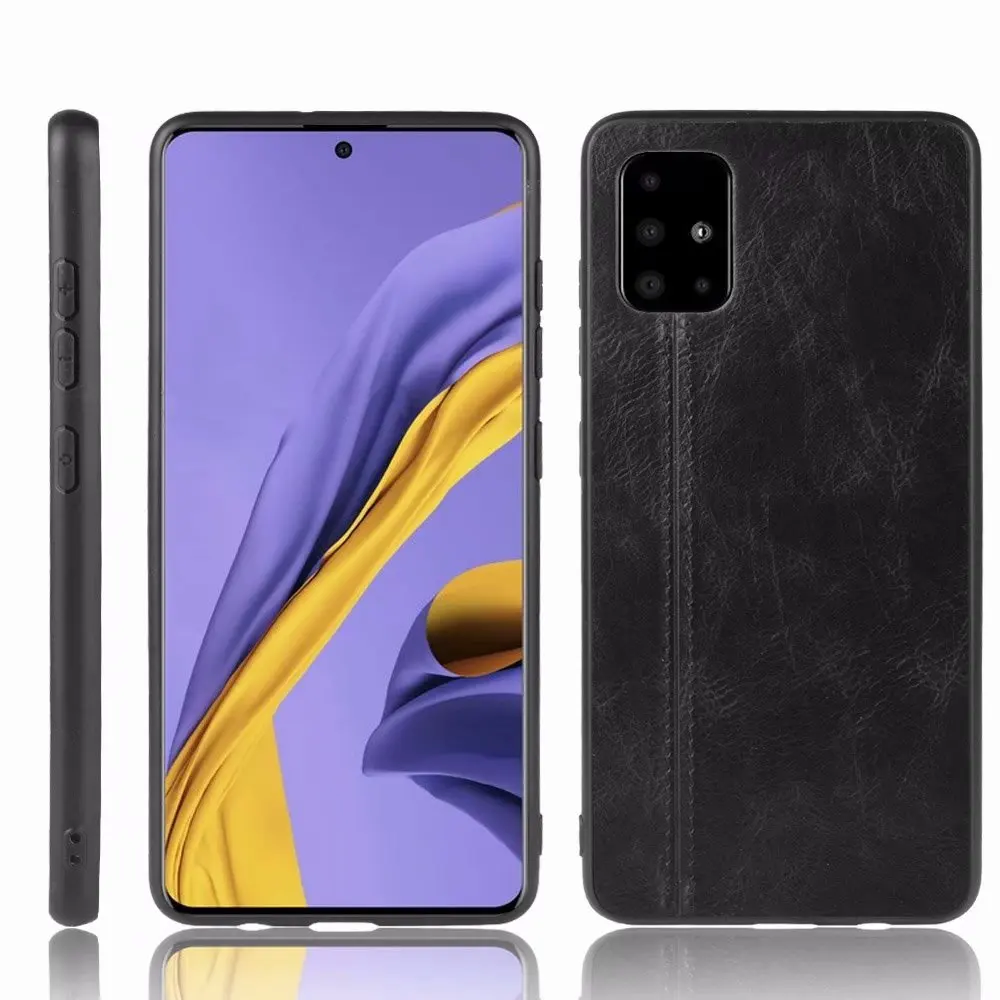 Кожаный чехол для samsung A71 Galaxy SM A715F Ретро стиль искусственная кожа мягкий край
