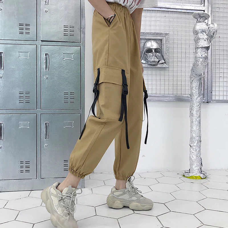 Брюки для женщин Хип Хоп Длинные брюки карго корейский стиль Harjauku повседневные Простые пары уличная Студенческая высокое качество женские мягкие