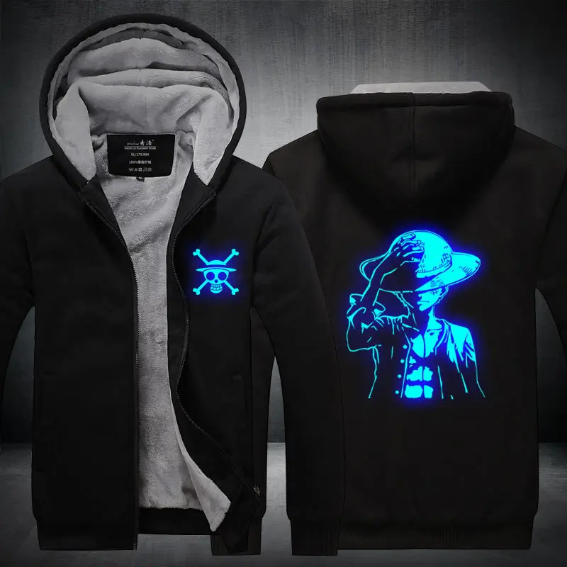 

Anime One Piece Luffy Edward Luminous Zipper Sweatshirt Sportswear Hoodie Hooded Unisex Tracksuit Coat Jacket Cosplay Costume