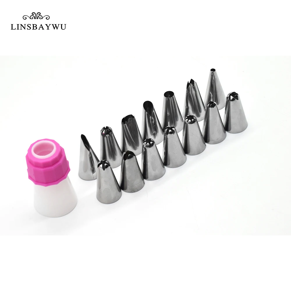 Набор наконечников для украшения торта комплект из 15 насадок глазирования
